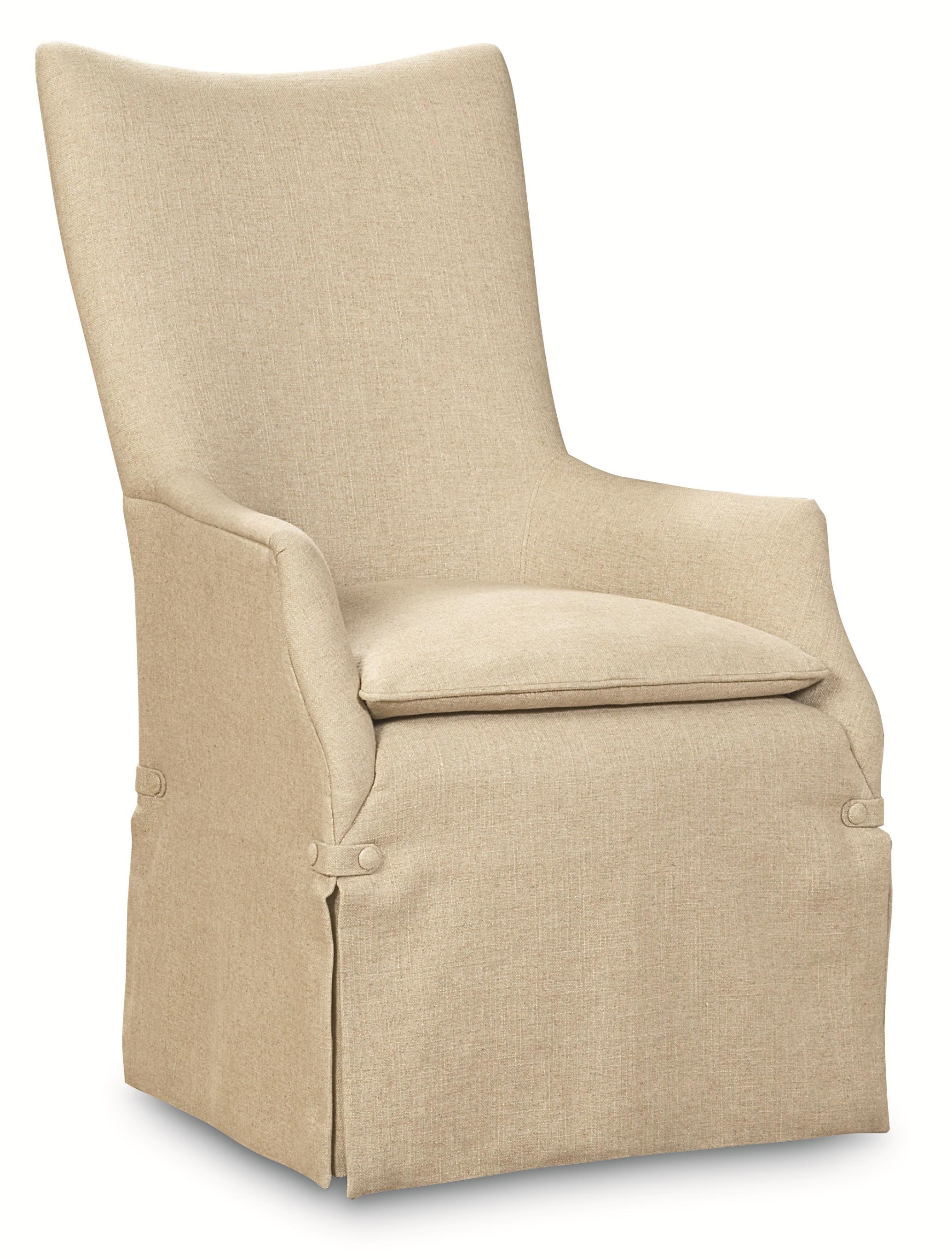 Skirted arm sales dining chair